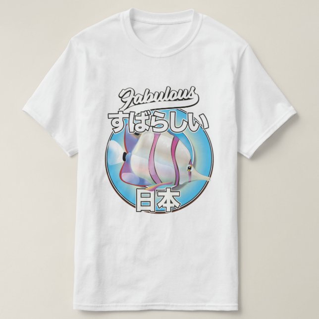 T-shirt Logo de poisson ange fabuleux Japon (Design devant)