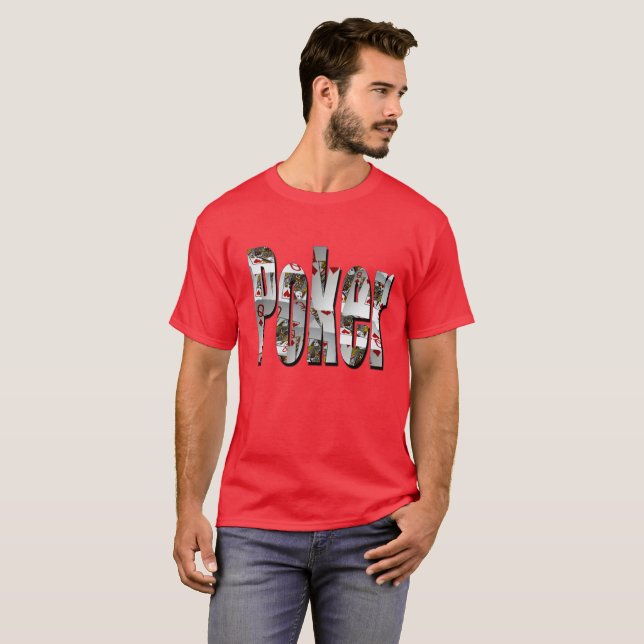 T-shirt Logo De Poker Fait Avec Queens, (Devant entier)