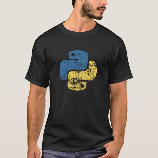 T-shirt Logo de programmation Python Language Retro (Devant)