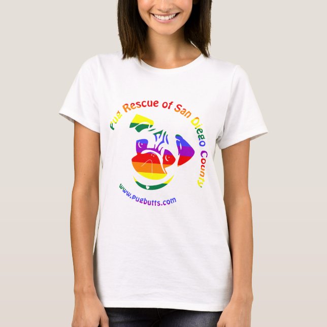 T-shirt Logo de PRSDC - fierté d'arc-en-ciel (Devant)