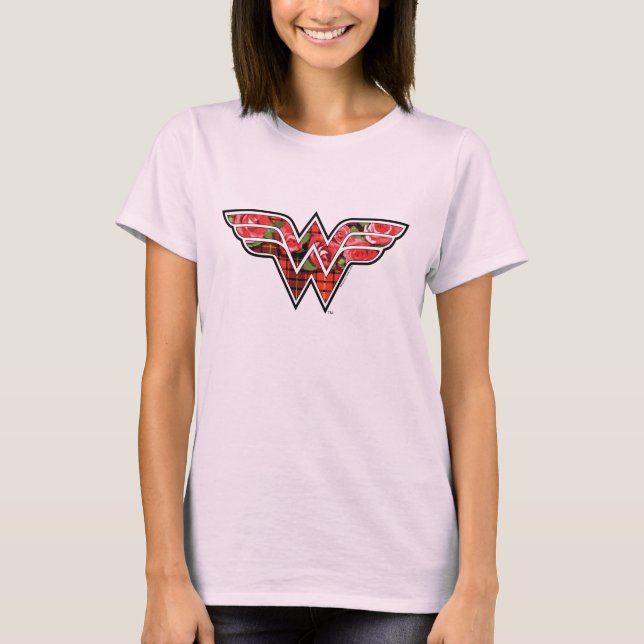 T-shirt Logo de Red Roses et Plaid Wonder Woman (Devant)