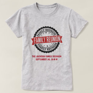 T-shirt Logo de réunion famille noir rouge
