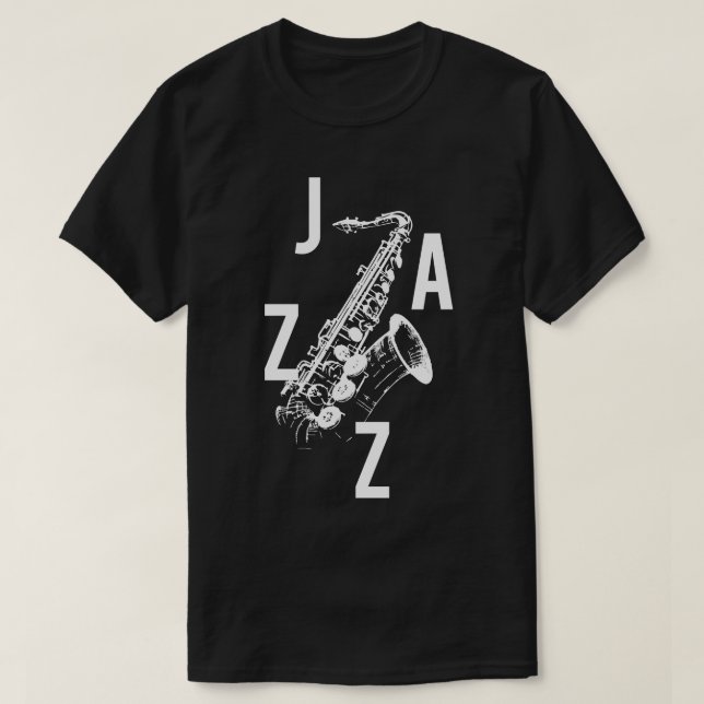 T-shirt Logo de saxophone de jazz (Design devant)