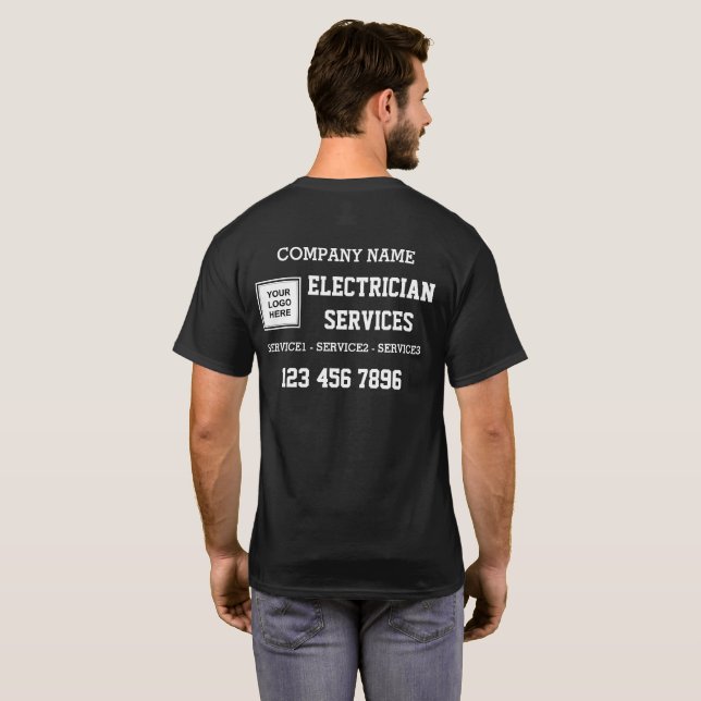 T-shirt Logo de service électronique uniforme d'entreprise (Dos entier)