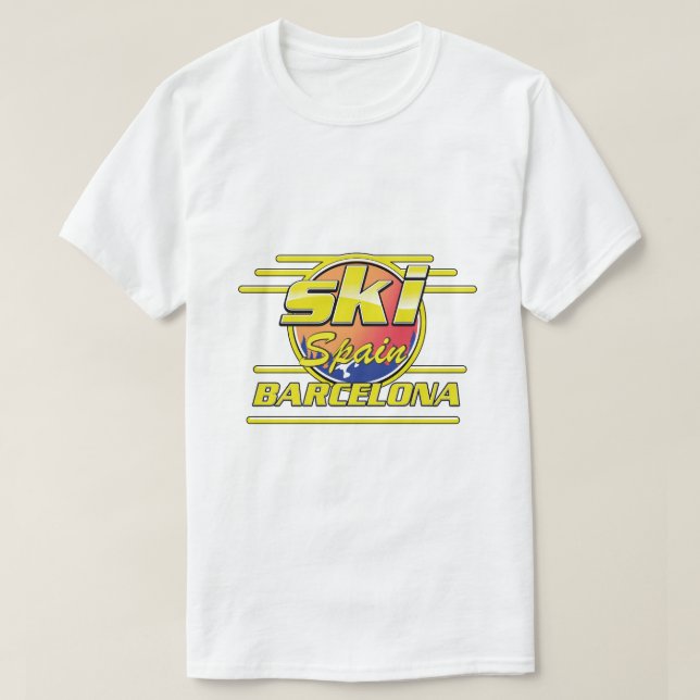 T-shirt logo de ski de Barcelone Espagne (Design devant)