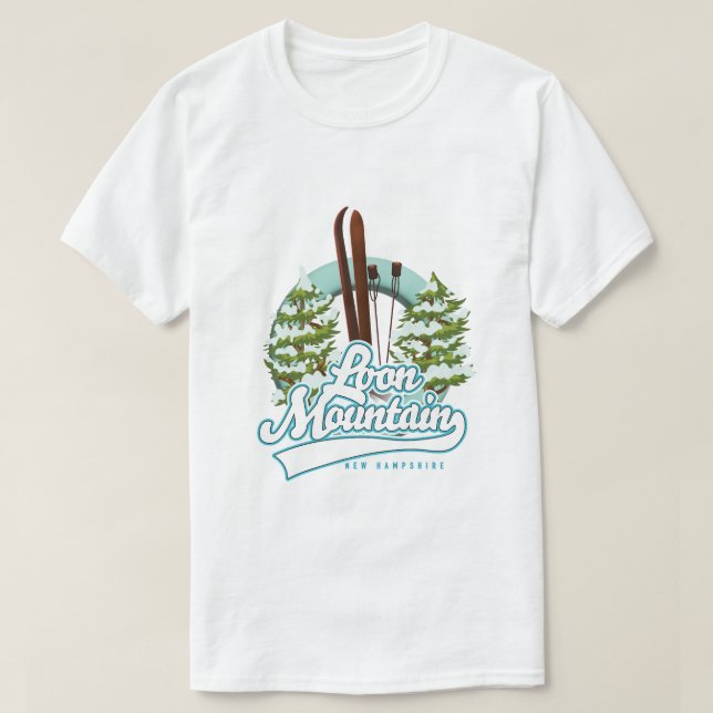 T-shirt Logo de ski Loon Mountain New Hampshire (Design devant)