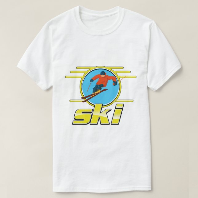 T-shirt Logo de ski rétro 90 (Design devant)