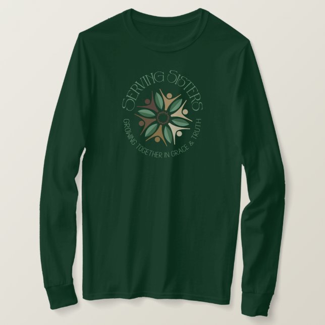 T-shirt LOGO DE SOEURS LOGO DE LONGUE SOMMETTE VERTE T-shi (Design devant)