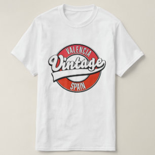 T-shirt logo de style rétro espagnol valencia