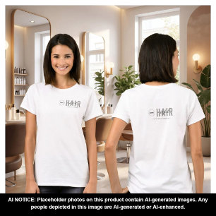 T-shirt Logo de styliste capillaire minimaliste blanc pour