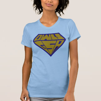 T-shirt Logo de super héros des hiboux GSA bleu et jaune