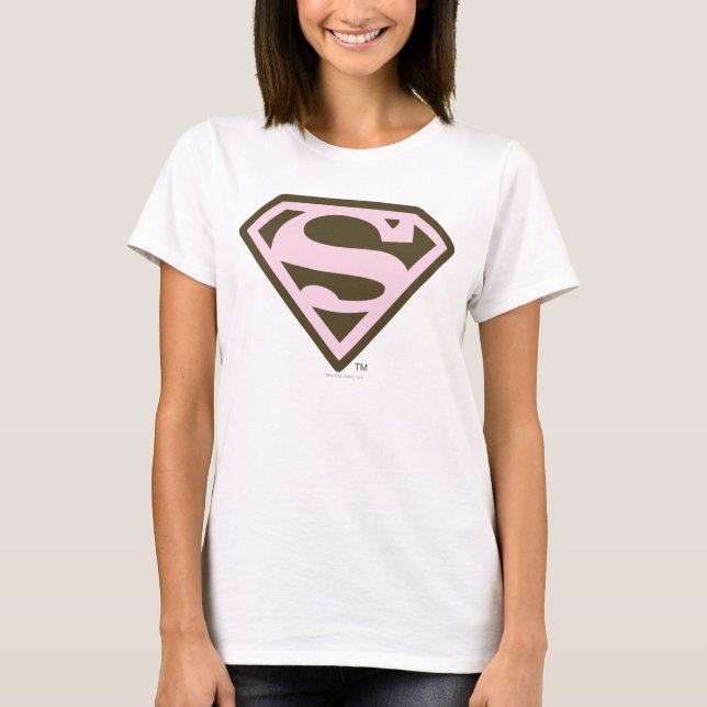 T-shirt Logo de Supergirl Pink and Brown (Devant)