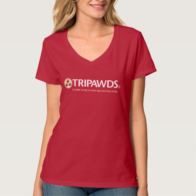 T-shirt Logo de Tripawds T (Femmes, Sombre) (Devant)