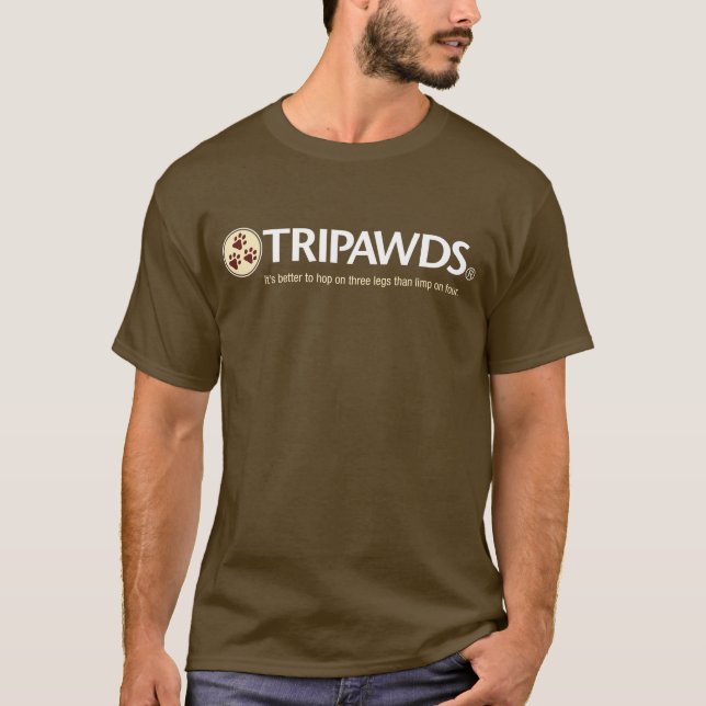 T-shirt Logo de Tripawds T (Hommes, Sombres) (Devant)