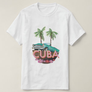 T-shirt logo de voiture classique cubaine