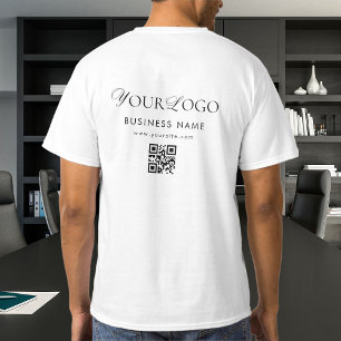 T-shirt Logo de votre entreprise longue durée QR Code Scan