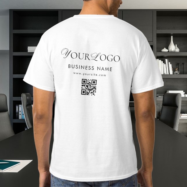 T-shirt Logo de votre entreprise longue durée QR Code Scan (Créateur téléchargé)