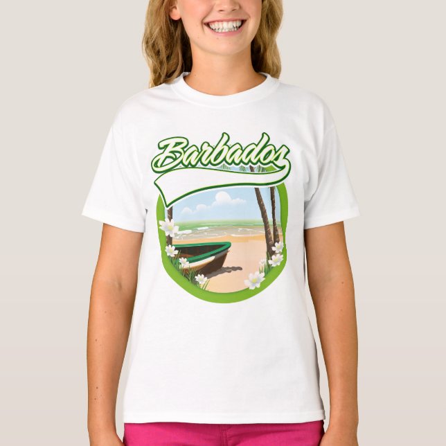 T-shirt logo de voyage à la Barbade (Devant)