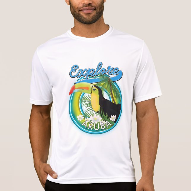 T-shirt Logo de voyage Explore Aruba (Devant)