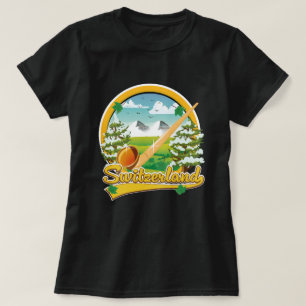 T-shirt Logo de voyage rétro Suisse alphorn