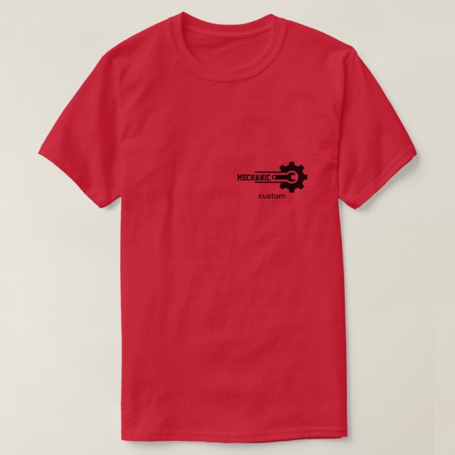 T-shirt Logo d'engrenage de mécanicien – Conception automo (Design devant)
