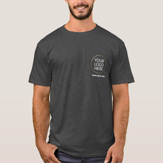 T-shirt Logo d'entreprise | Employé personnalisé noir arri (Devant)