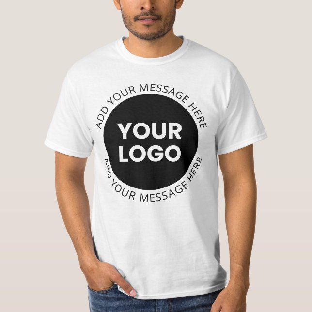 T-shirt Logo d'entreprise et texte modifiable blanc et noi (Devant)