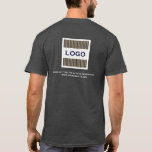 T-shirt Logo d'entreprise Heather Grey<br><div class="desc">Modèle d'entreprise gris cuir personnalisé simple dans un style minimaliste moderne avec modèle facile à mettre à jour pour le logo de votre entreprise. Logo de l'entreprise à l'avant gauche; logo de la grande entreprise et texte personnalisé à l'arrière. Conçu avec un logo carré, vous pouvez customiser en changeant le...</div>