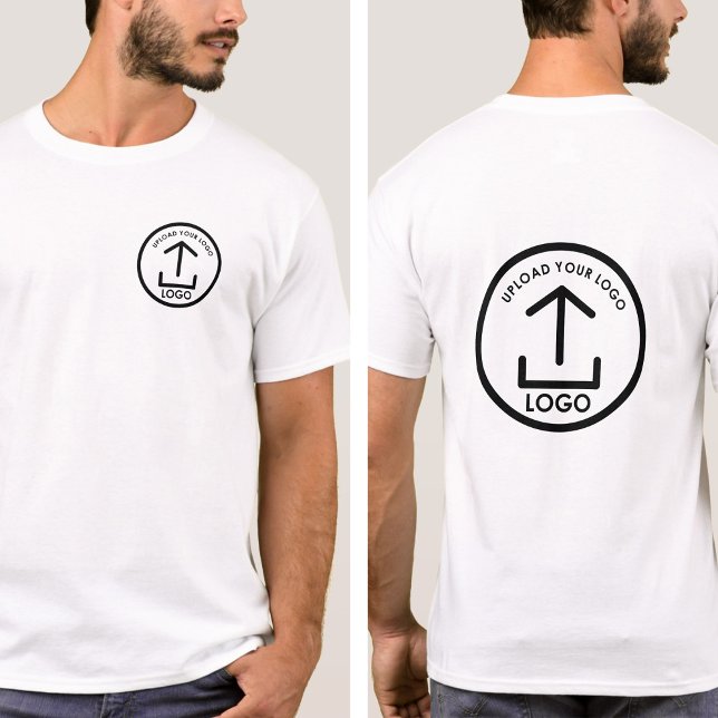 T-shirt Logo d'entreprise personnalisé Blanc double face (White Professional Business Logo Double Sided T-Shirt)