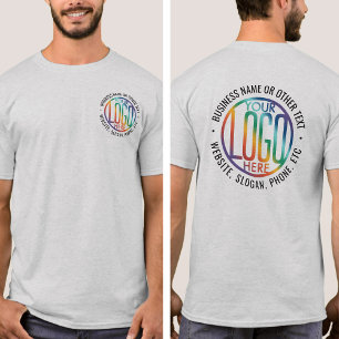 T-shirt Logo d'entreprise simple imprimé sur l'arrière ava