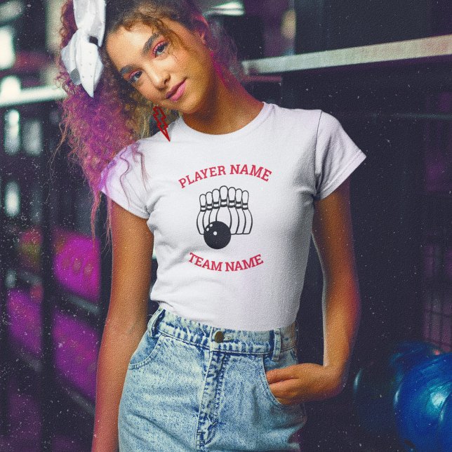 T-shirt Logo d'équipe de bowling | Chemise d'équipe person (Créateur téléchargé)