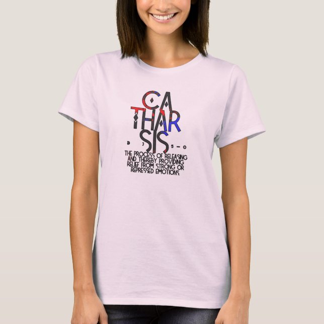 T-shirt Logo des femmes kaki tee "CATHARSIS" (Devant)