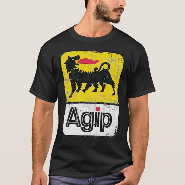 T-shirt Logo des lubrifiants AGIP 1968 - 1998 Version en é (Devant)