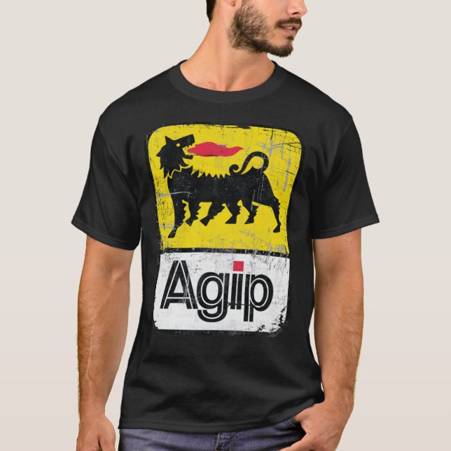 T-shirt Logo des lubrifiants AGIP 1968 - 1998 Version en é (Devant)