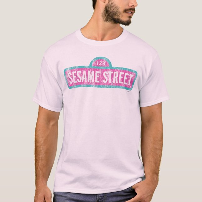 T-shirt Logo des signes rose sésame Street (Devant)