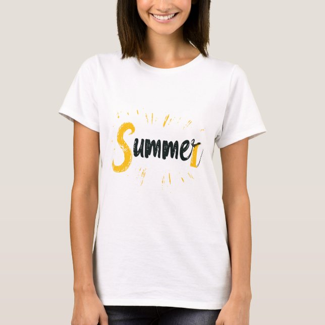 T-shirt Logo d'été - Conception de texte d'été (Devant)