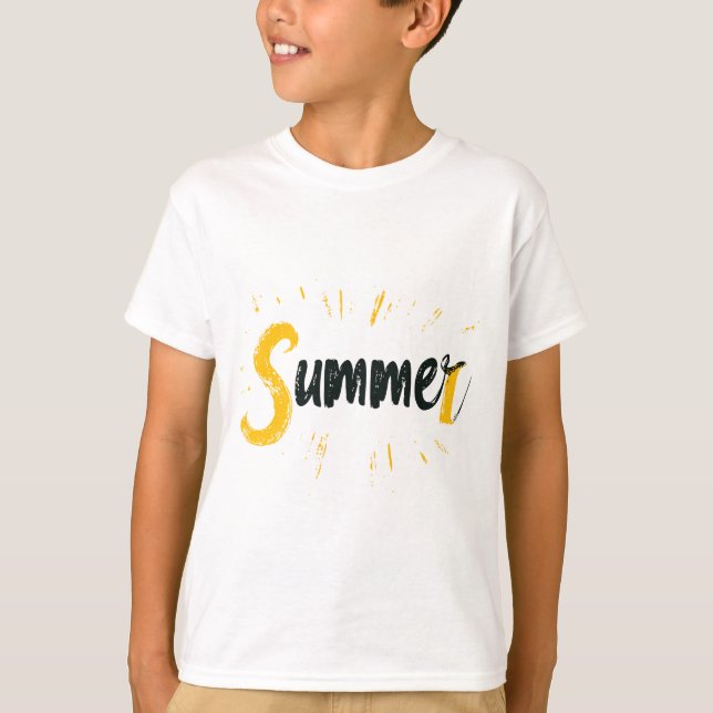 T-shirt Logo d'été - Conception de texte d'été (Devant)