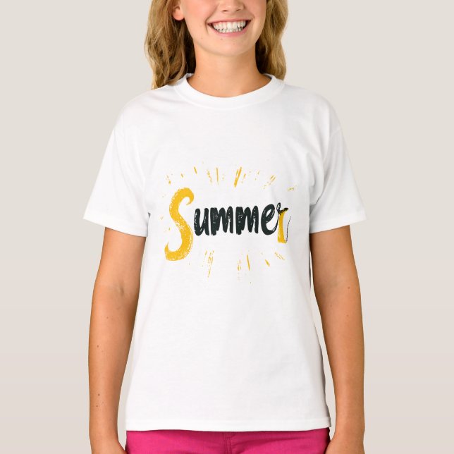 T-shirt Logo d'été - Conception de texte d'été (Devant)