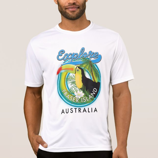T-shirt logo d'exploration de l'île Fraser Australie (Devant)
