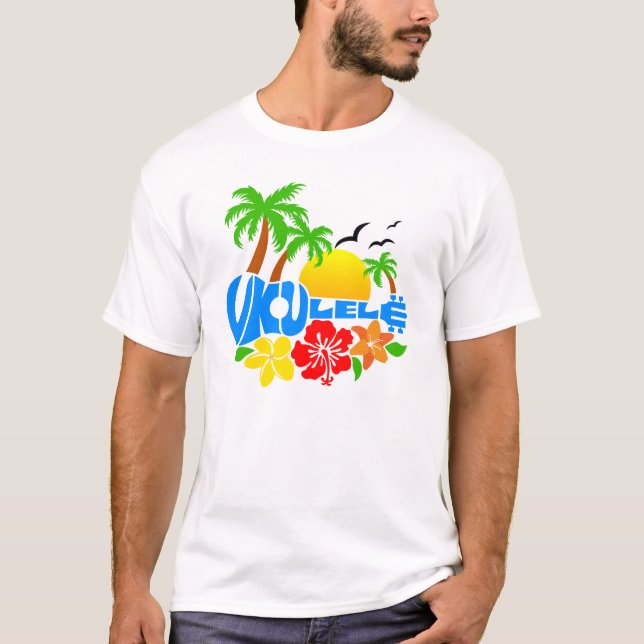 T-shirt Logo d'île d'ukulélé (Devant)