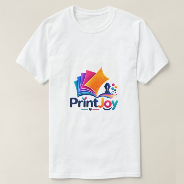 T-shirt Logo d'impression coloré PrintJoy (Design devant)