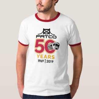 T-shirt Logo du 50e anniversaire du PATCO Red Ringer Tee