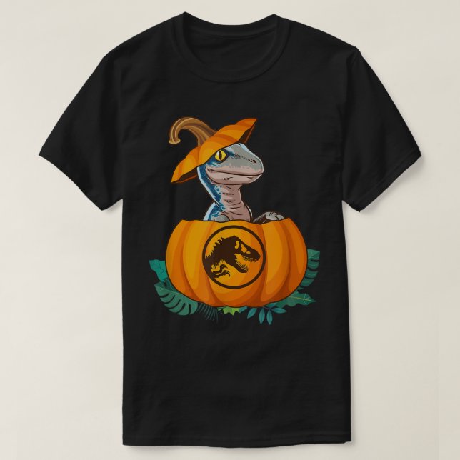 T-shirt Logo du Citrouille de Dinosaure Halloween du monde (Design devant)