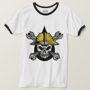 T-shirt logo du crâne à col roux