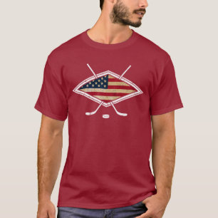 T-shirt Logo du drapeau américain de hockey
