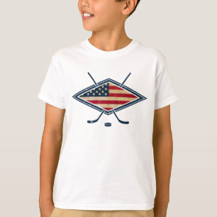 T-shirt Logo du drapeau américain de hockey
