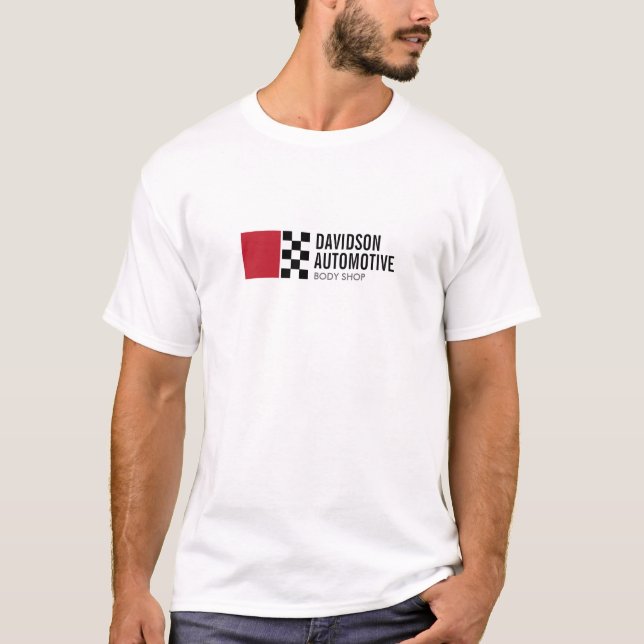 T-shirt Logo du drapeau de course moderne dans Red II Auto (Devant)