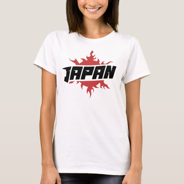 T-shirt Logo du Japon badge feu soleil emblème typographie (Devant)