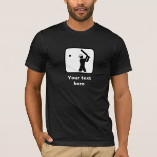 T-shirt Logo du joueur de cricket — Personnalisable (foncé