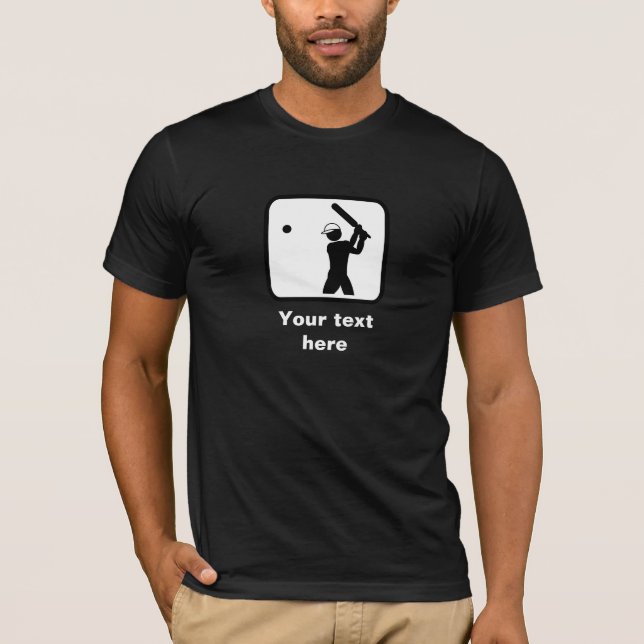 T-shirt Logo du joueur de cricket — Personnalisable (foncé (Devant)